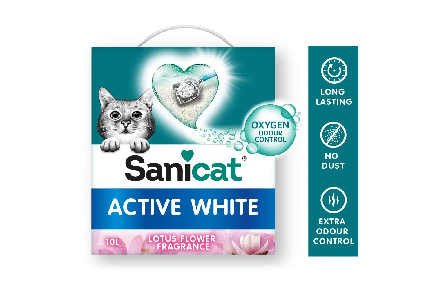 Sanicat Active White Fiore di Loto Lettiera Agglomerante, 6 l - immagine 3