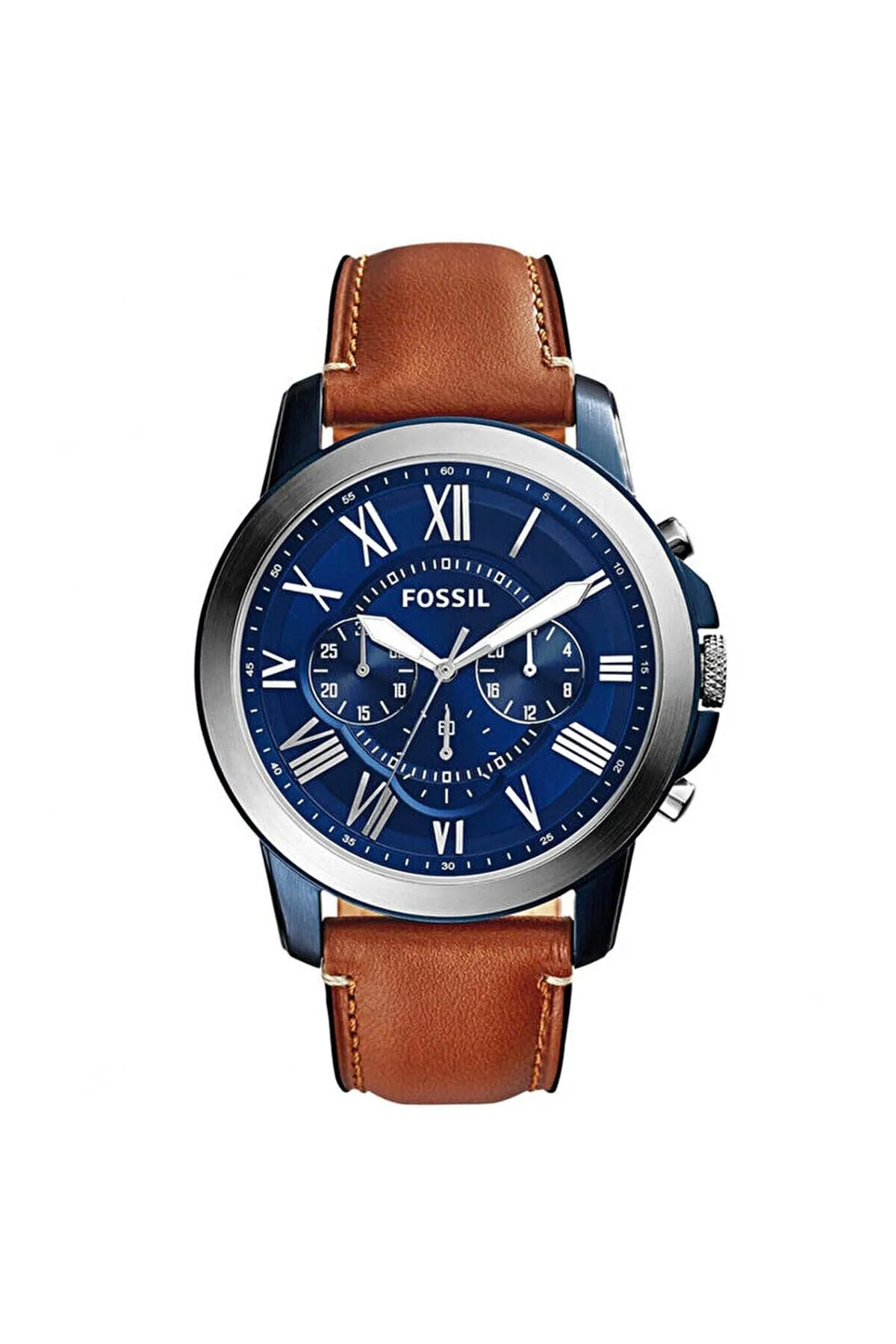 Fossil Grant Orologio da Uomo Cronografo FS5151 Acciaio Inossidabile Bicolore 44 mm Cinturino in Pelle Marrone - immagine 1