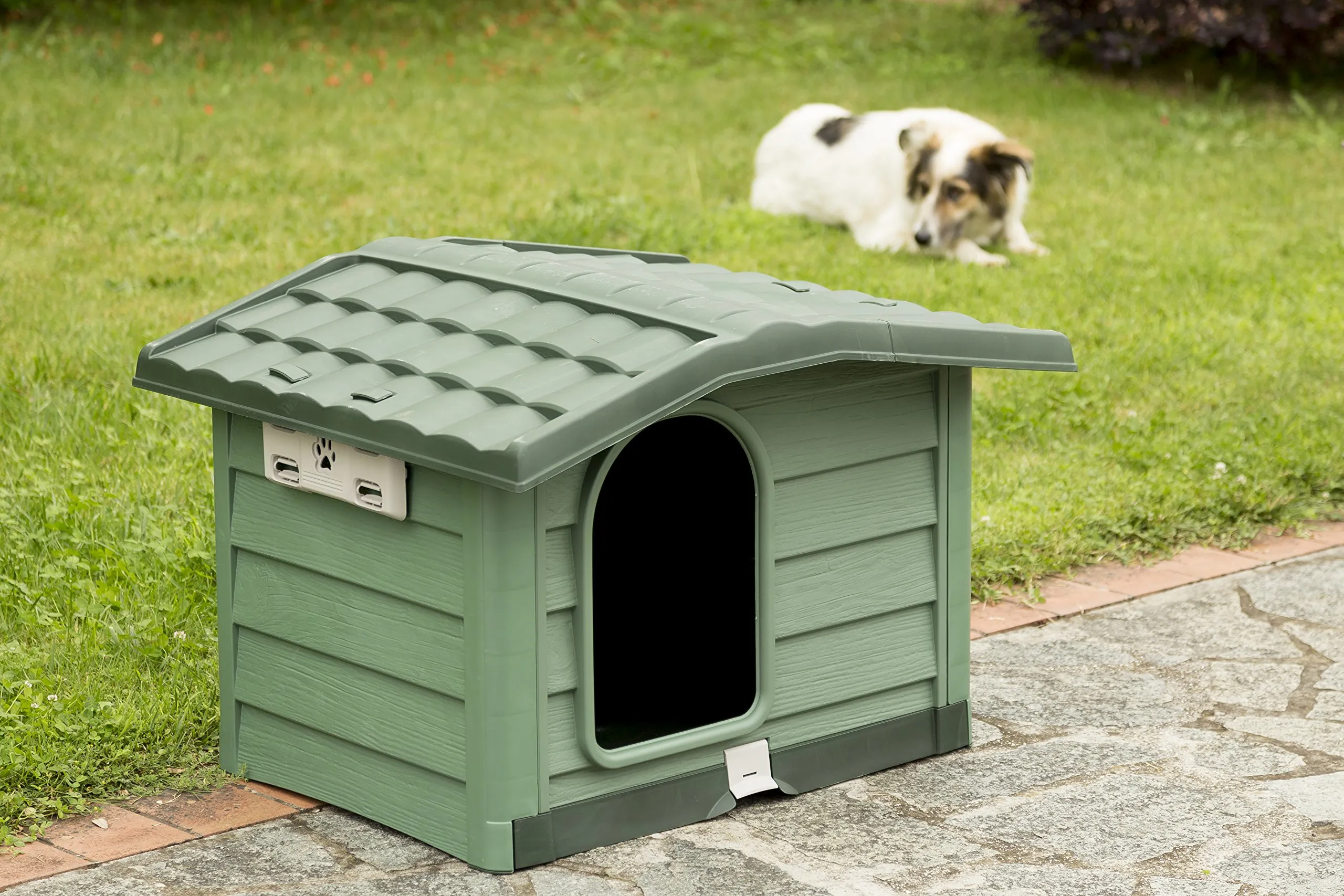 Bama Bungalow Cuccia, Verde, 89x75x62 cm - immagine 2