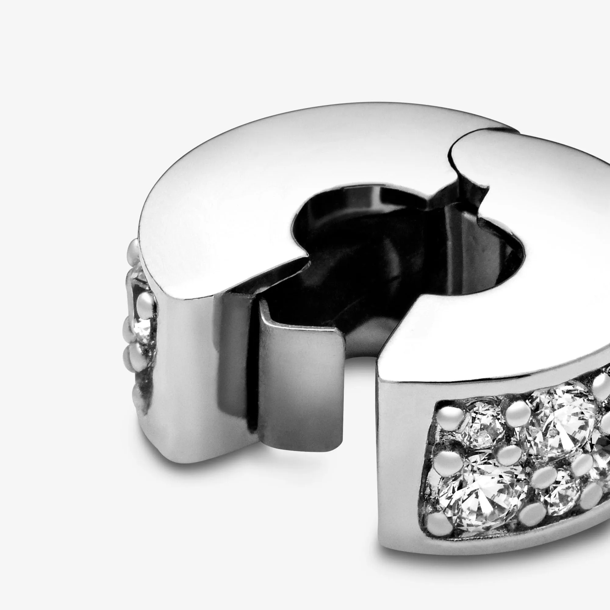 Pandora Timeless Pavé Clip in Argento con Zirconia Cubica Trasparente e Impugnatura in Silicone - immagine 8