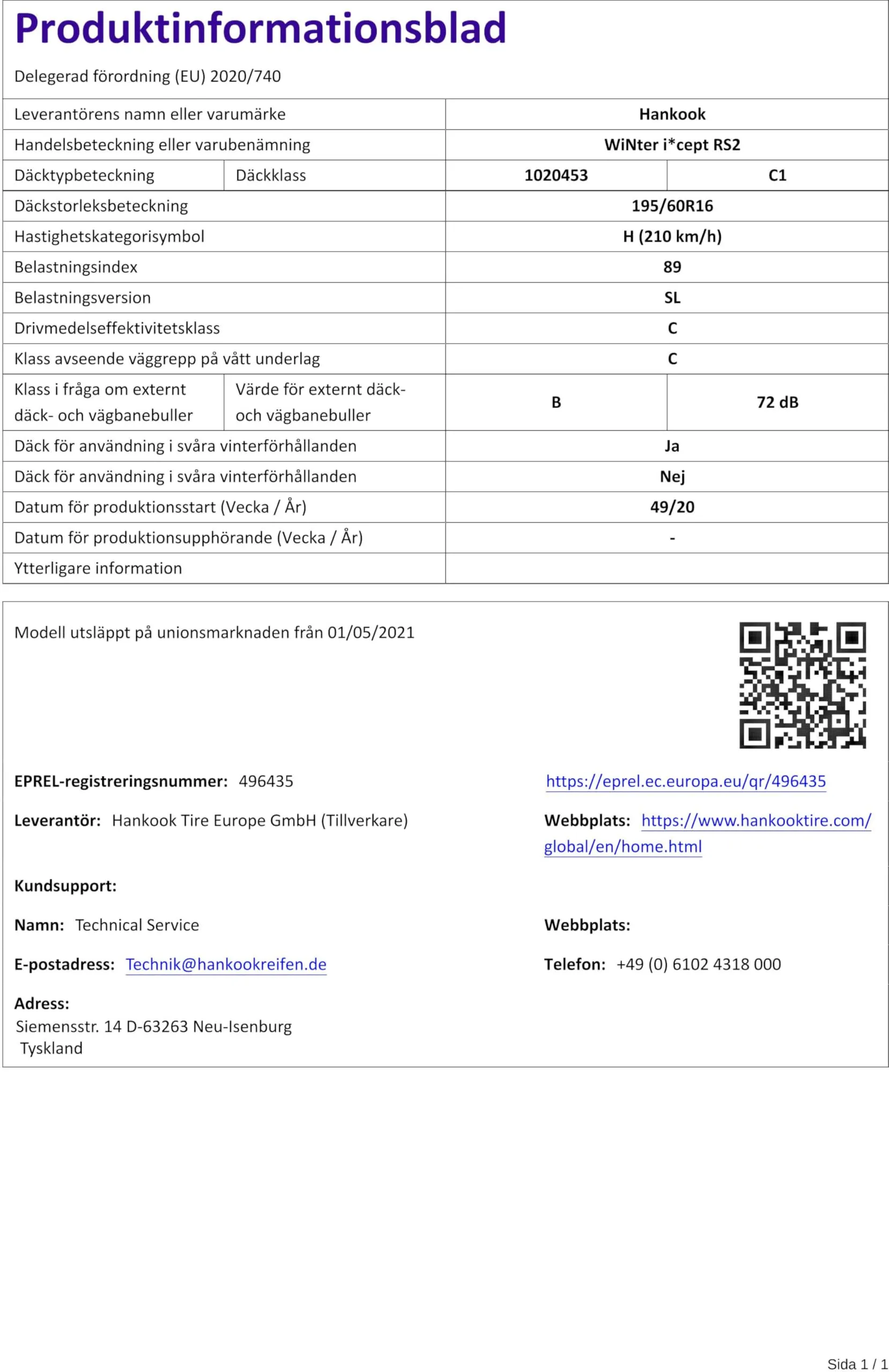 Hankook Winter i*cept RS2 W452 M+S 195/60R16 89H Winter Tyre - immagine 9
