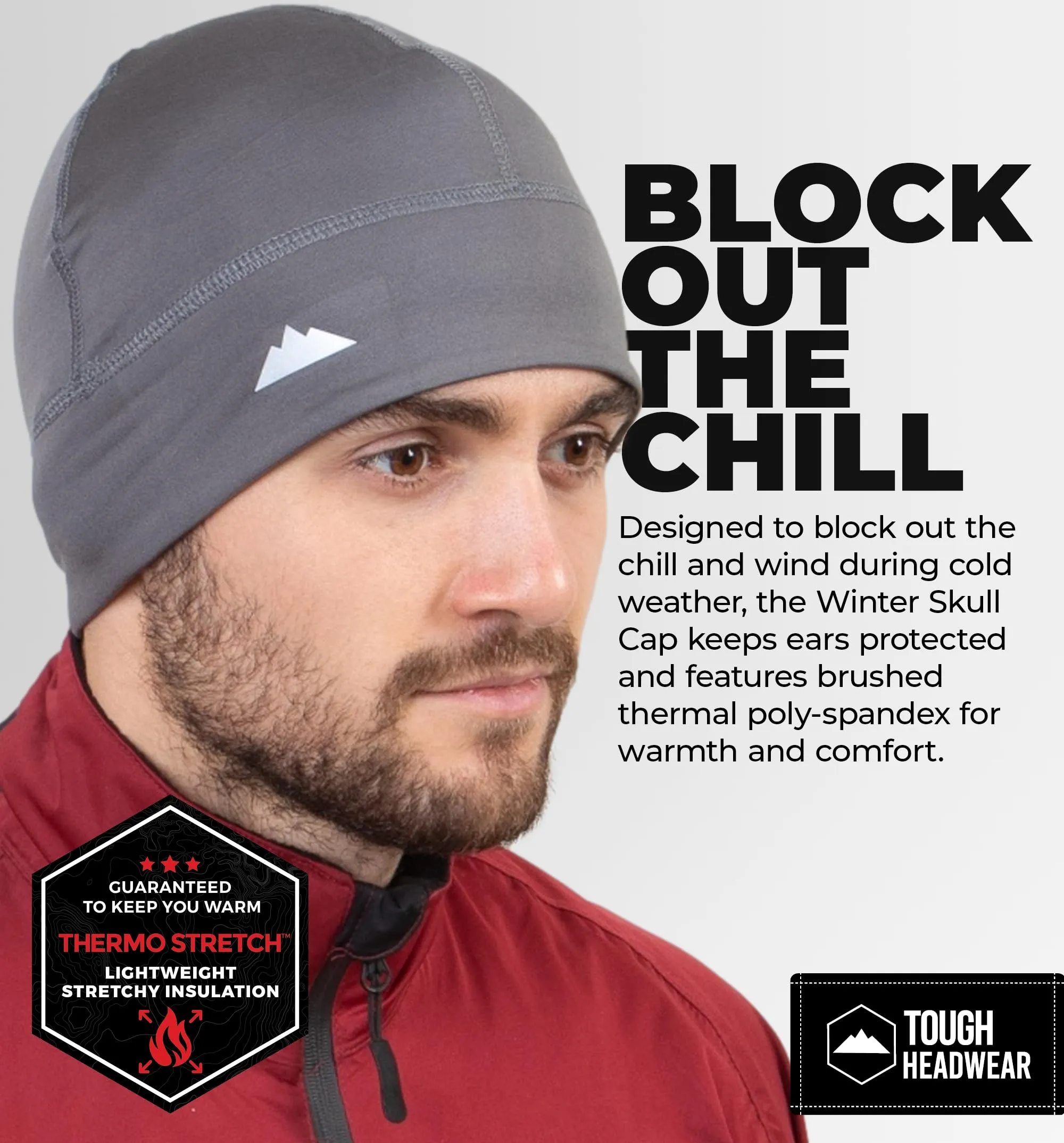 Tough Headwear Berretto Unisex con Teschio, Grigio Scuro, Taglia Unica - immagine 2