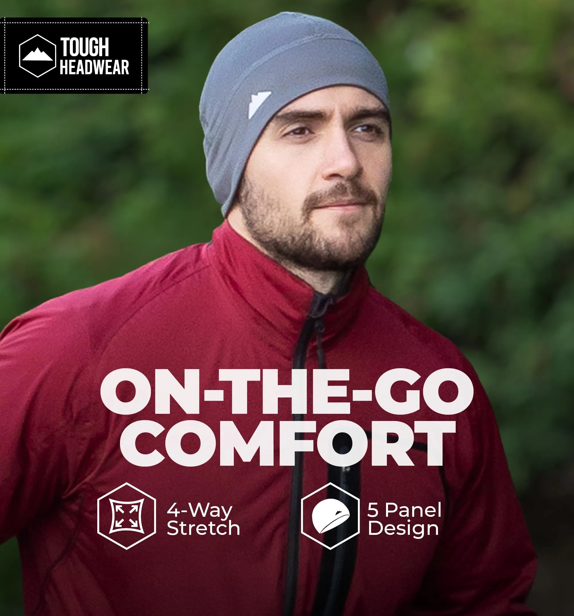 Tough Headwear Berretto Unisex con Teschio, Grigio Scuro, Taglia Unica - immagine 5