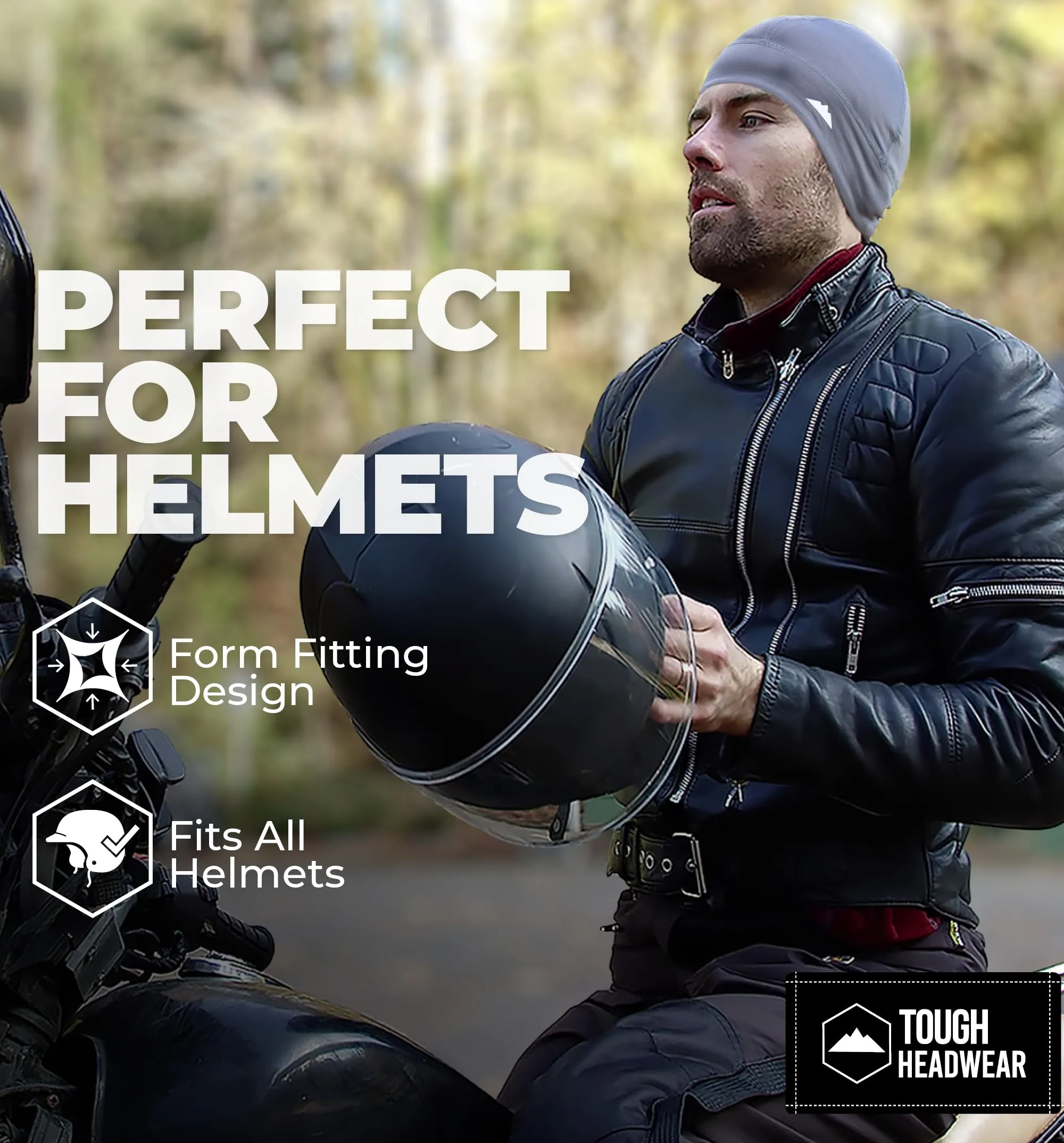 Tough Headwear Berretto Unisex con Teschio, Grigio Scuro, Taglia Unica - immagine 6