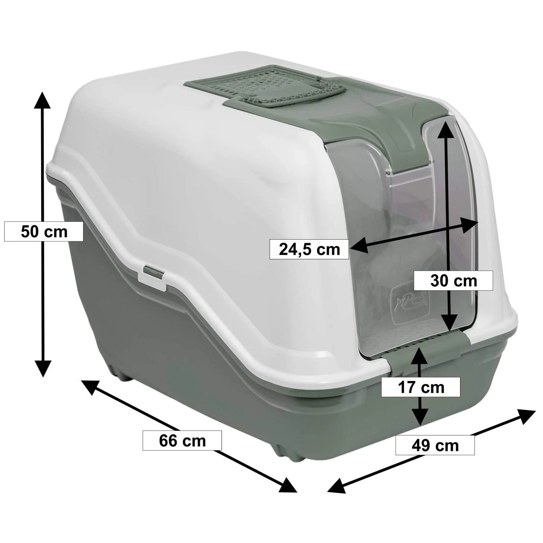 PETGARD Lettiera per gatti XXL Netta Maxi, Bianco/Verde, 66x49x50cm - immagine 5