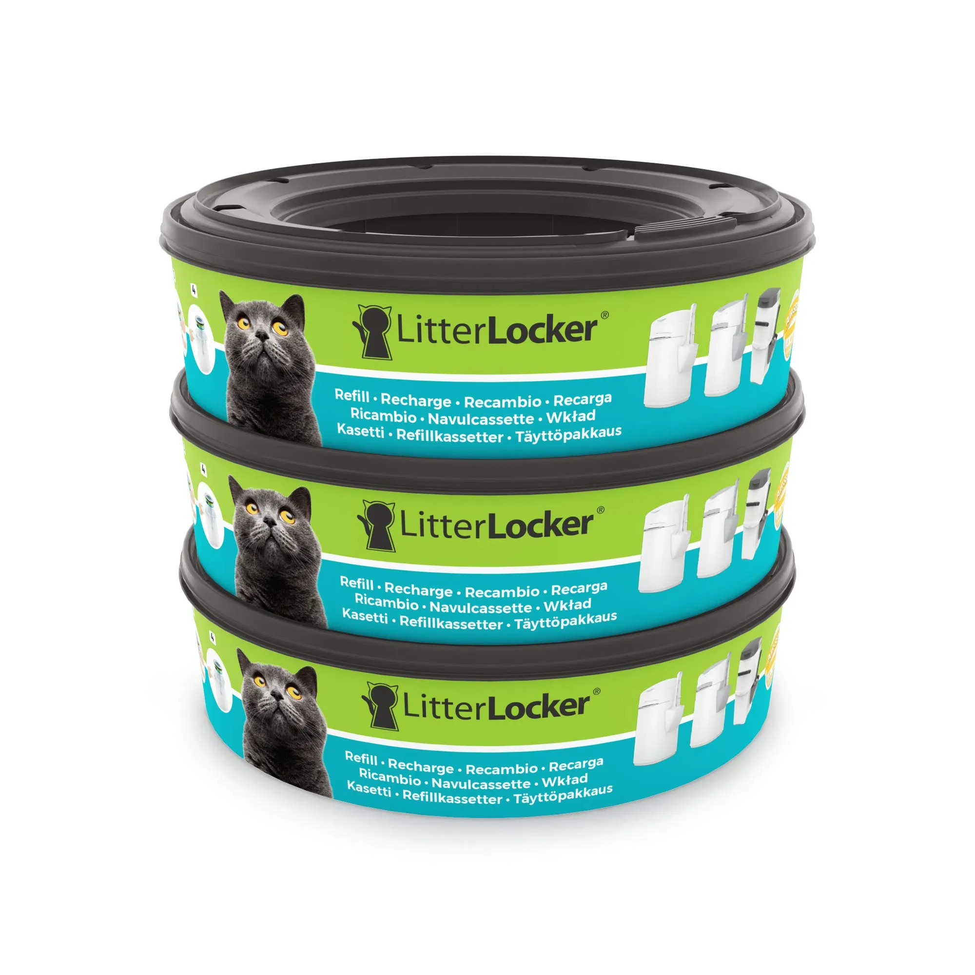 LitterLocker Ricariche Pellicola in Plastica per Gatto, 3 Unità, Verde - immagine 1