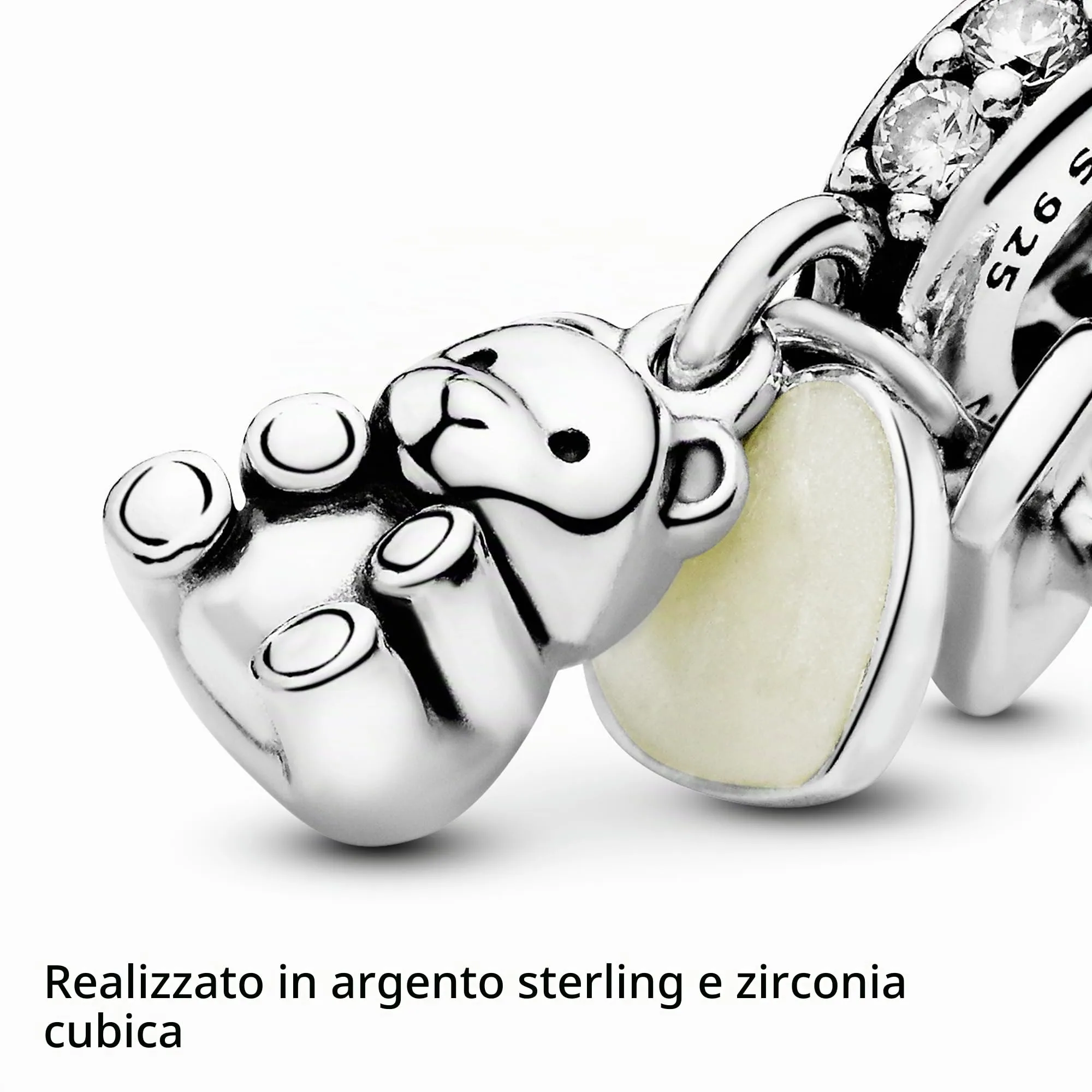 Pandora Passions Ciondolo in argento con zirconia cubica trasparente e smalto argentato - immagine 4