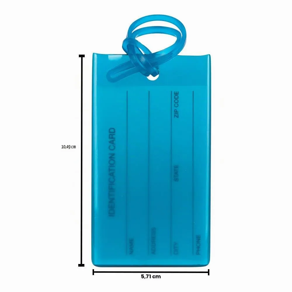 TravelMore Etichette per Bagaglio in PVC, Blu, Confezione da 4 - immagine 2