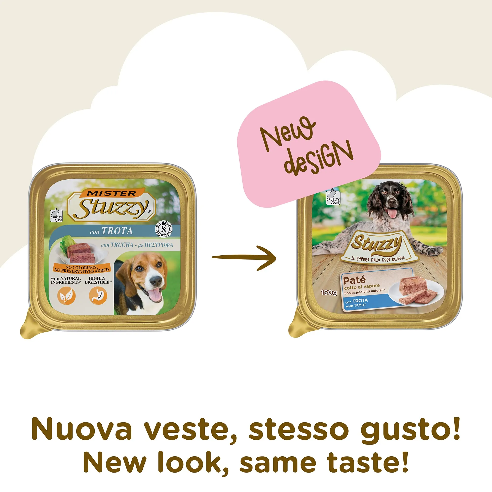 Stuzzy Cibo Umido per Cani Adulti al Gusto Manzo, Paté e Carni in Pezzi, 3,3 kg (22 x 150 g) - immagine 2