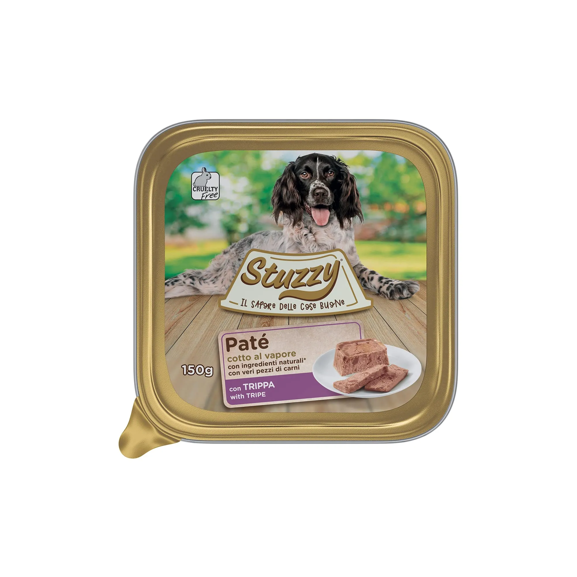 Stuzzy Cibo Umido per Cani Adulti al Gusto Trippa, Paté e Carni in Pezzi, 3,3kg (22 Vaschette da 150g) - immagine 1