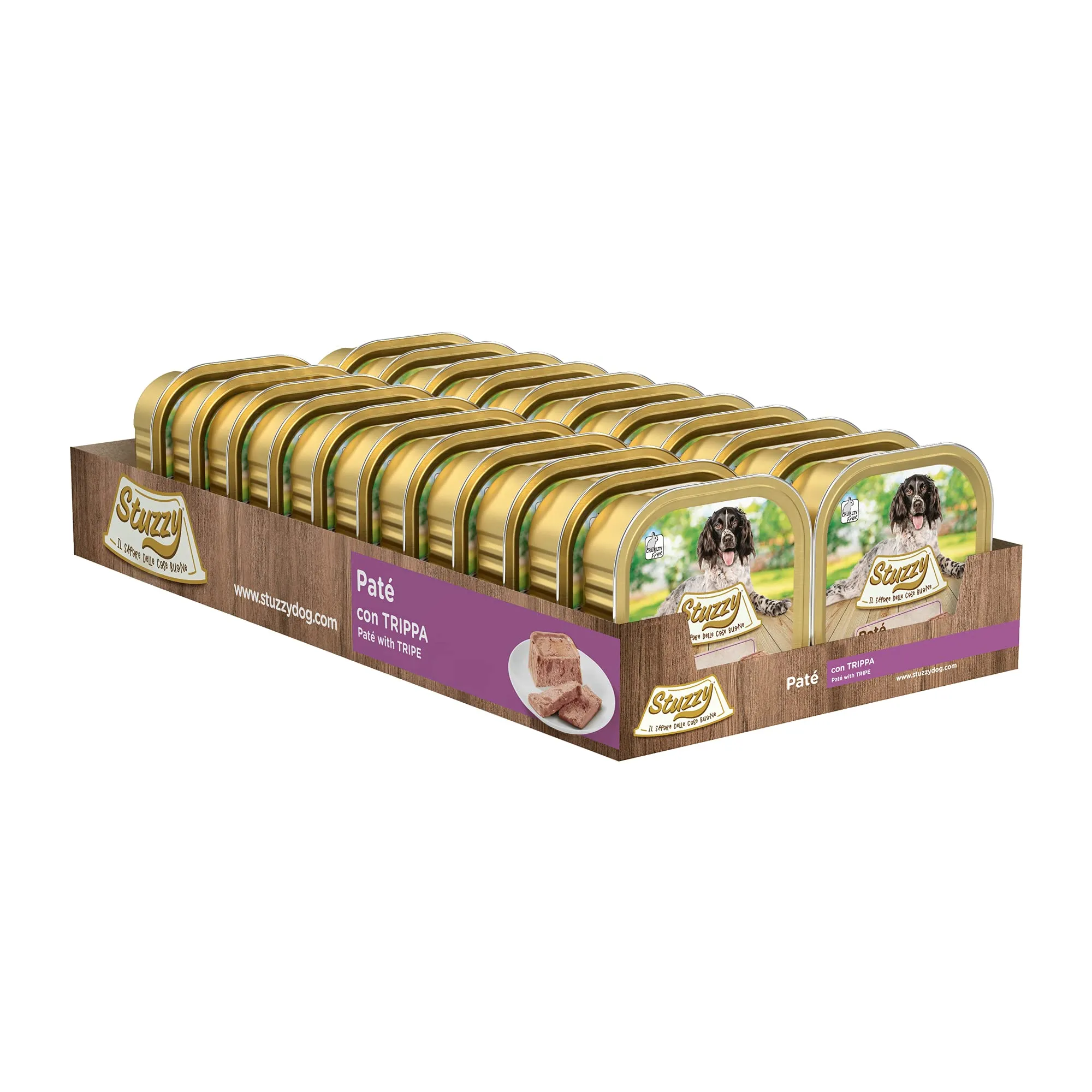 Stuzzy Cibo Umido per Cani Adulti al Gusto Trippa, Paté e Carni in Pezzi, 3,3kg (22 Vaschette da 150g) - immagine 3