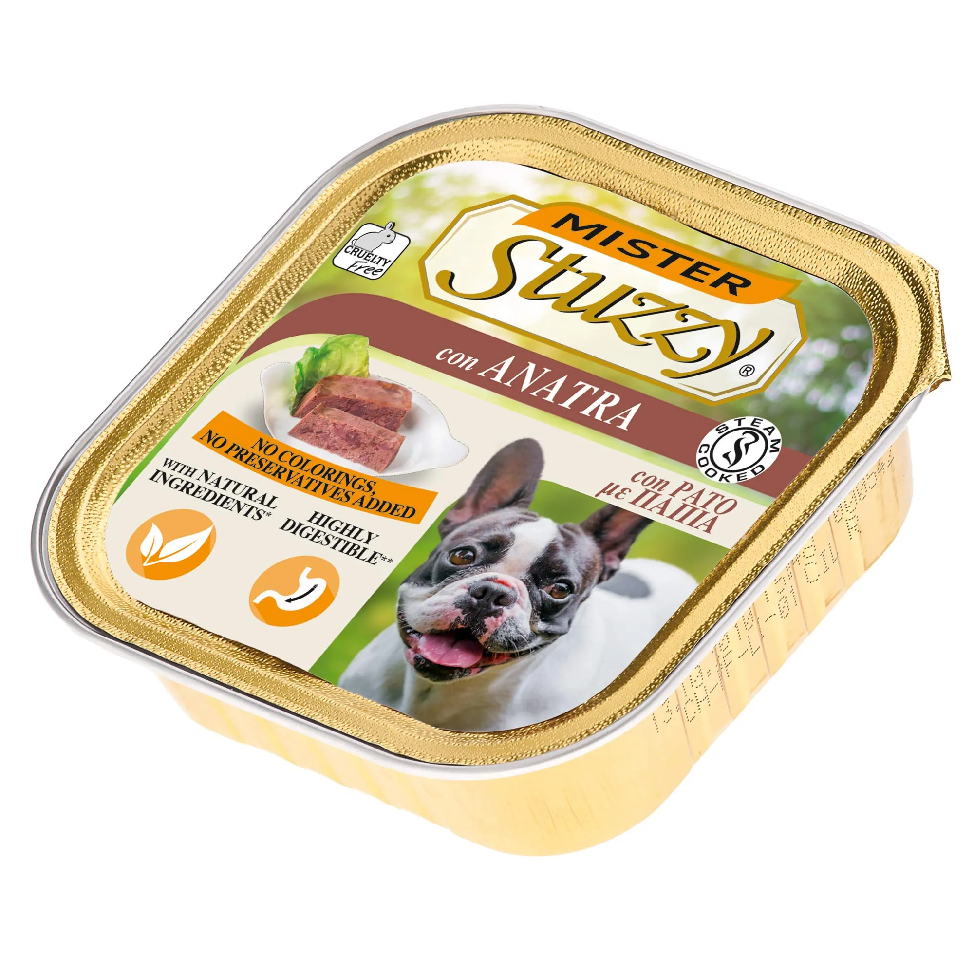 Stuzzy Cibo Umido per Cani Adulti al Gusto Anatra, Paté e Carni in Pezzi - 3,3kg (22 x 150g) - immagine 1