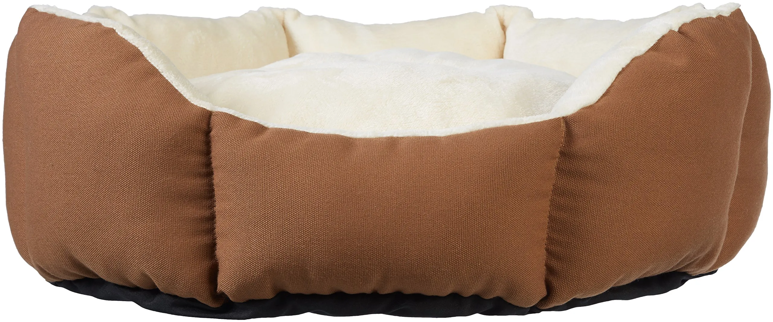 Amazon Basics Lettino Ottagonale per Animali Domestici, 50 x 50 x 20 cm, Marrone e Avorio - immagine 7