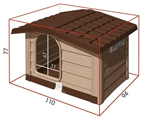 Bama Bungalow Dog House, Large, Beige, 110 x 94 x 77 cm - immagine 6