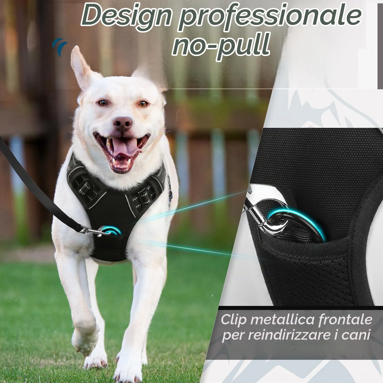 Eagloo Pettorina Cane Anti Tiro, Taglia L, Nera - immagine 3
