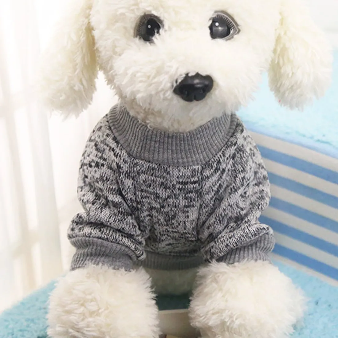 Idepet Maglione per animali domestici, Grigio, L - immagine 2