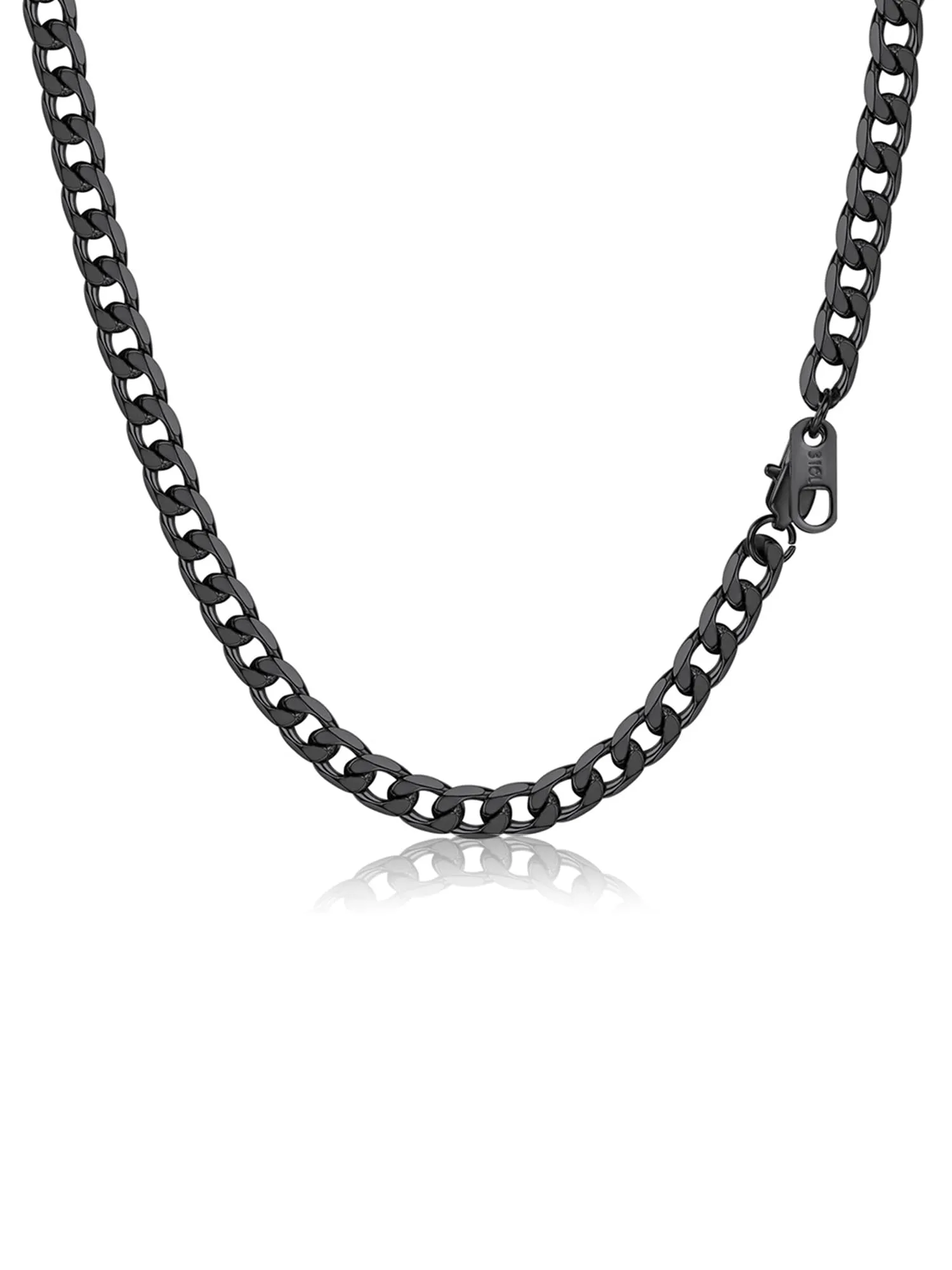 PROSTEEL Collana Uomo Catena Cubana in Acciaio Inossidabile Nero 4mm 71cm - immagine 1