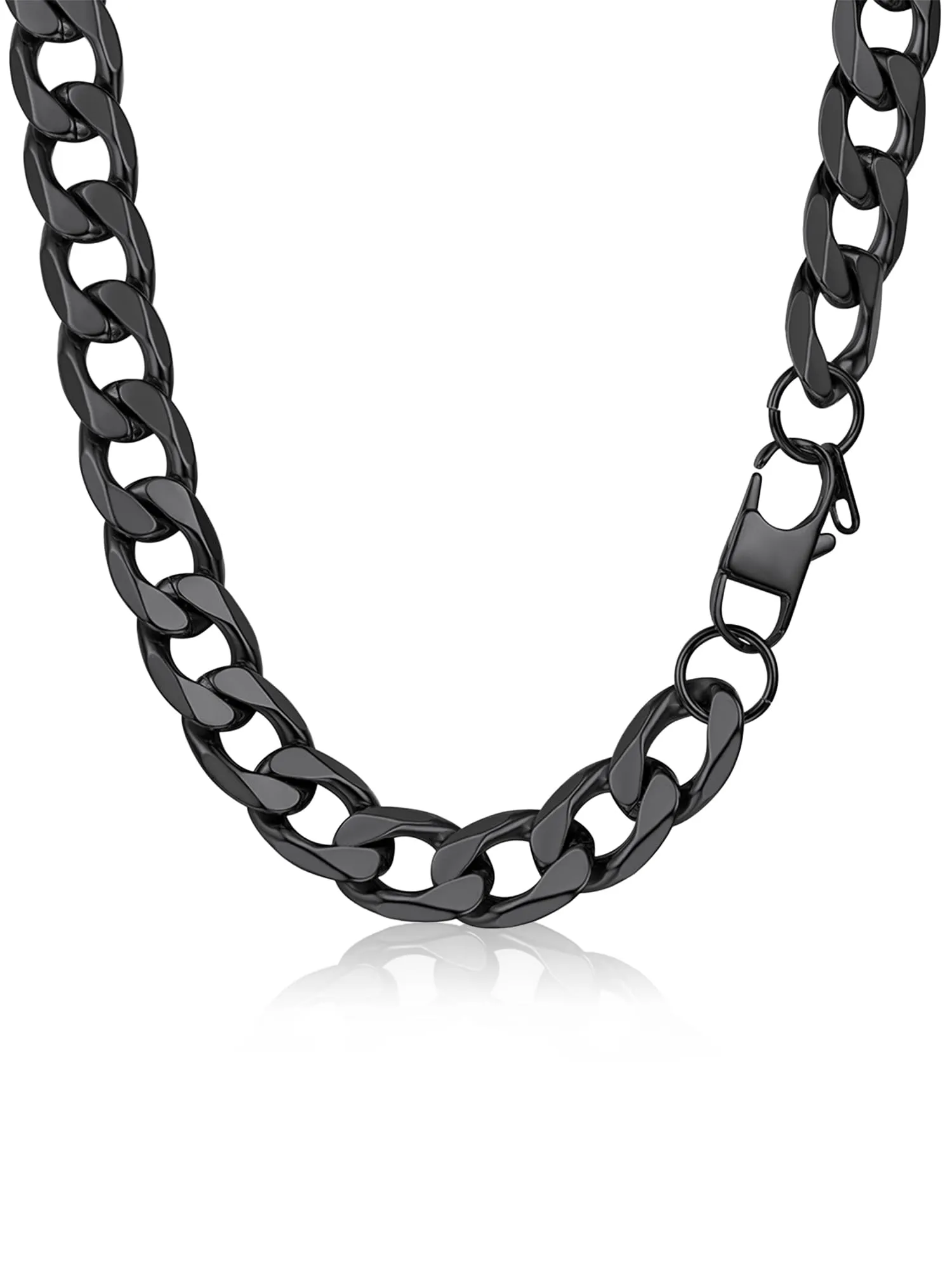 PROSTEEL Collana Uomo Catena Cubana in Acciaio Inossidabile Nero 13mm 66cm - immagine 1