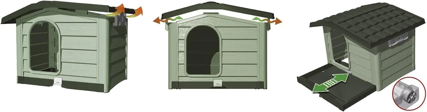 Bama Bungalow Cuccia, Verde, 110x94x77 cm - immagine 5