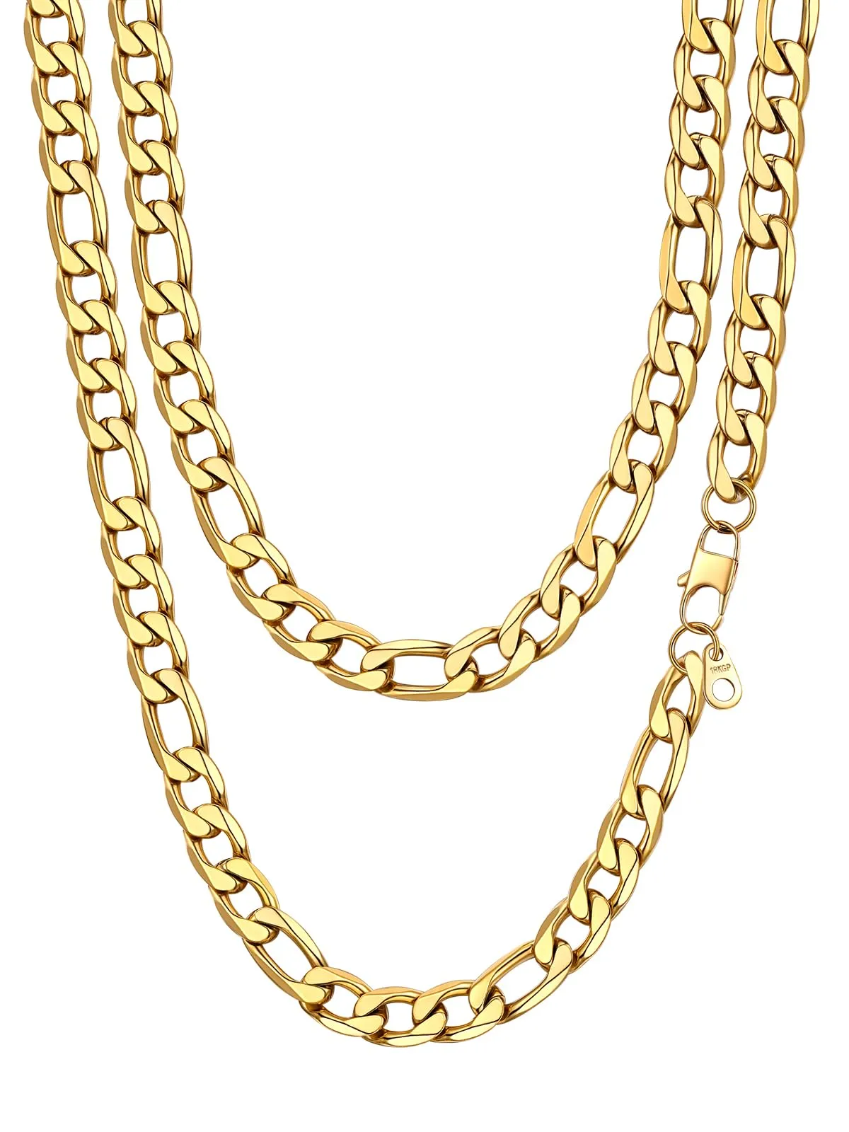 PROSTEEL Collana da uomo catena figaro 60 cm oro acciaio inossidabile 13 mm - immagine 1