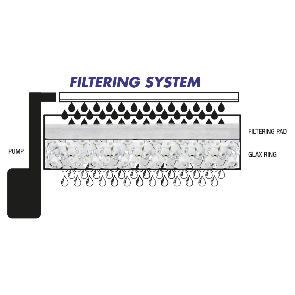 Amtra Laguna LED 50 Acquario in vetro 40 litri con coperchio, illuminazione LED e filtro, 48x27x45 cm - immagine 5