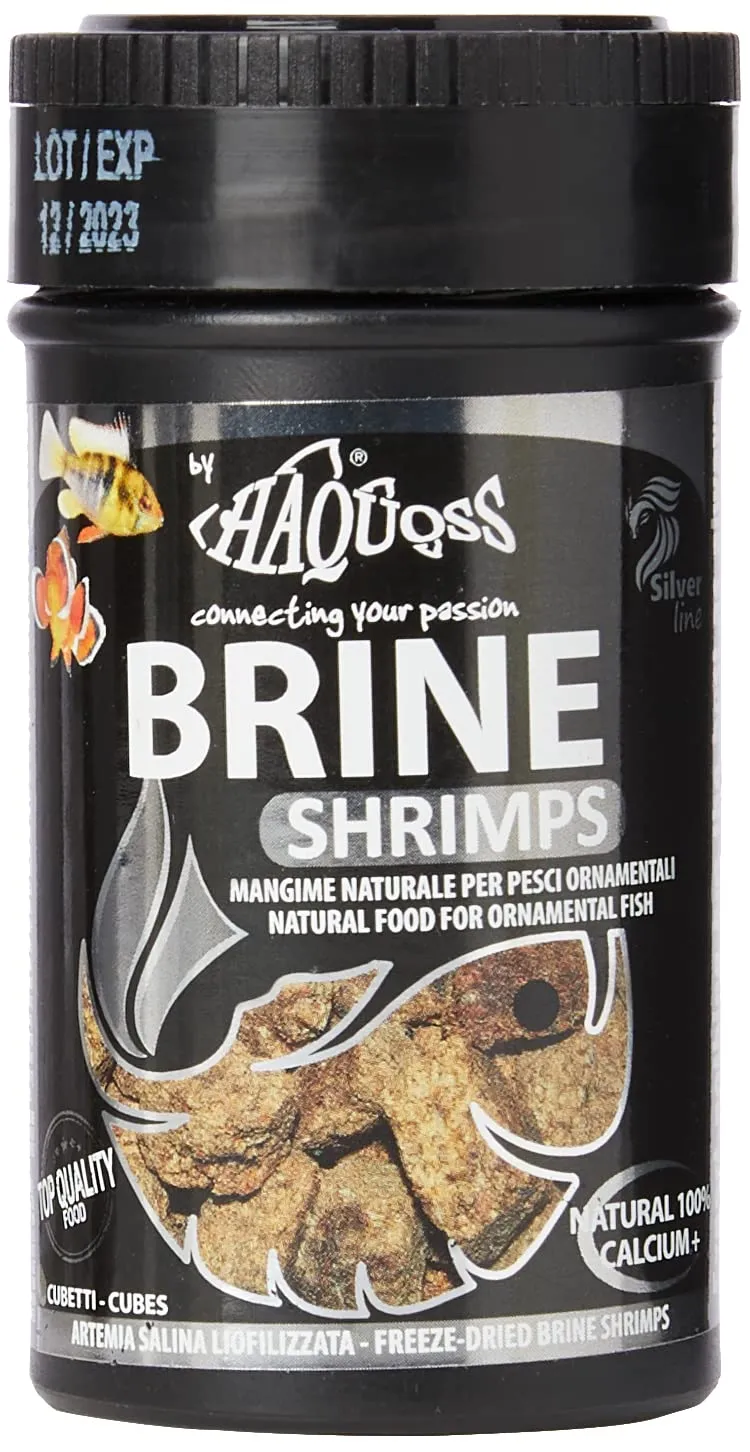 Haquoss Brine Shrimps Artemia Salina Liofilizzata per Pesci Tropicali d'Acqua Dolce e Marina, 100 ml/8 gr - immagine 1