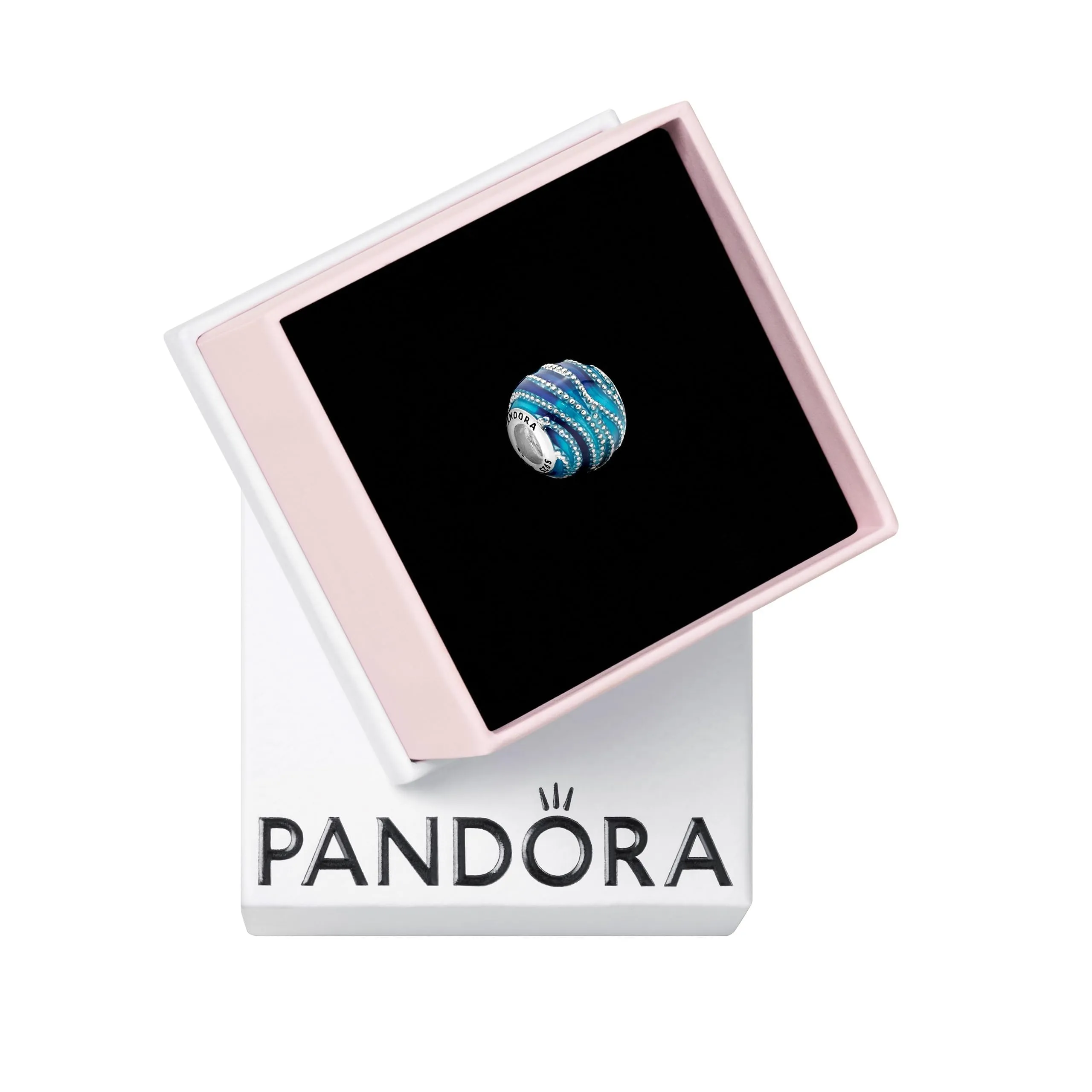 Pandora Colours Ciondolo in Argento Ondulato con Smalto Blu Misto - immagine 1