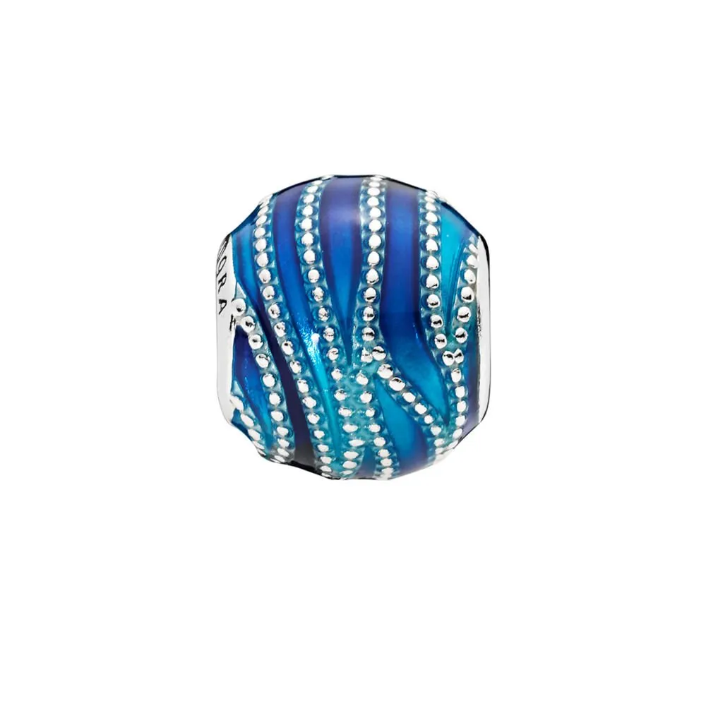 Pandora Colours Ciondolo in Argento Ondulato con Smalto Blu Misto - immagine 4