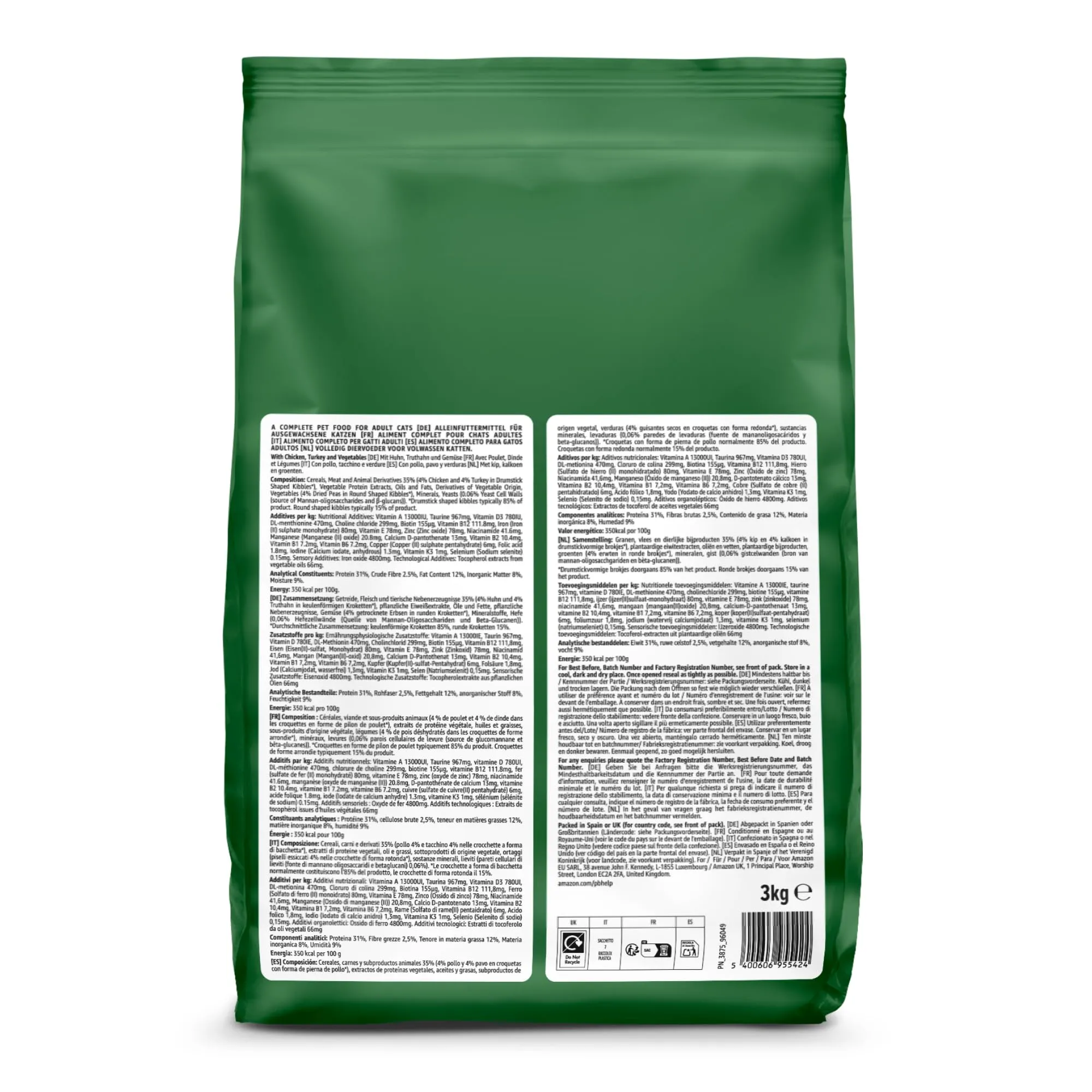 by Amazon Alimento secco completo per gatti adulti con pollo, tacchino e verdure, 3 kg - immagine 8