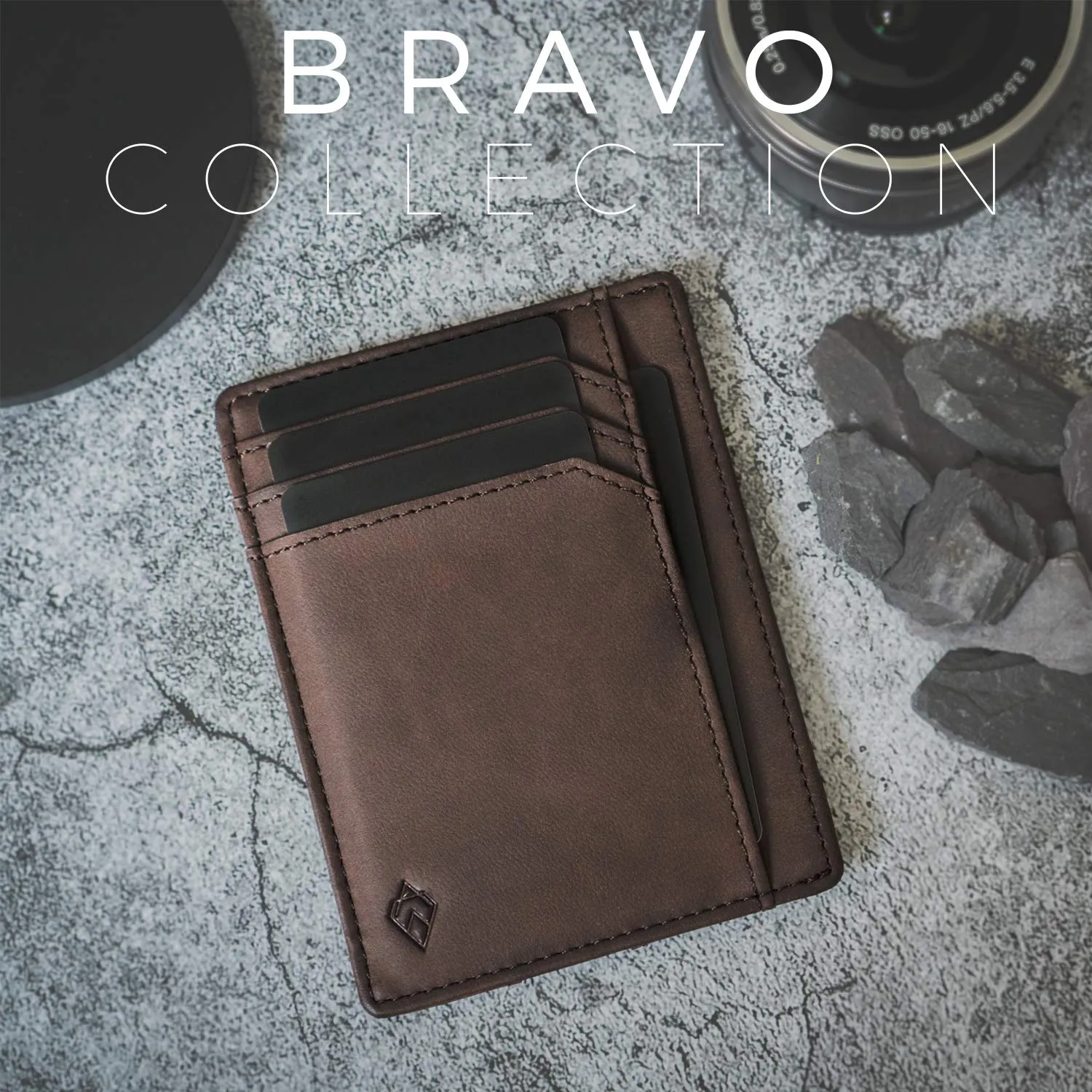 AKIELO Bravo Portafoglio Uomo Slim Porta Carte di Credito con Blocco RFID - Edizione Moka Scuro - immagine 2