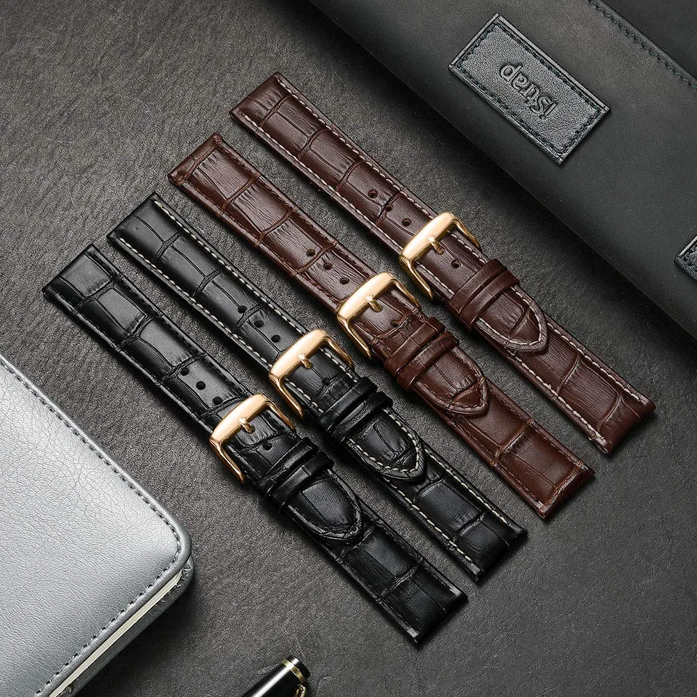 iStrap Cinturino in Pelle Motivo Coccodrillo 19mm Marrone - immagine 7
