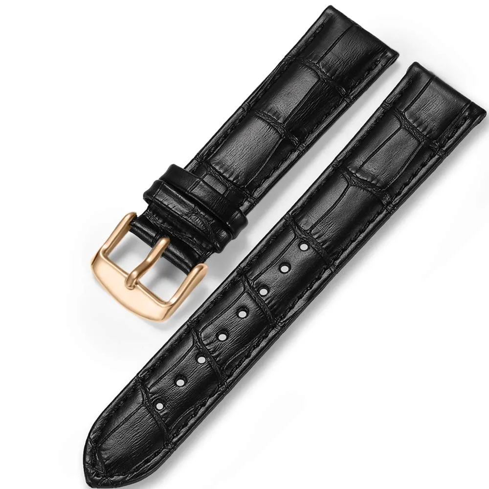 iStrap Cinturino in Pelle Motivo Coccodrillo 22mm Nero - immagine 1