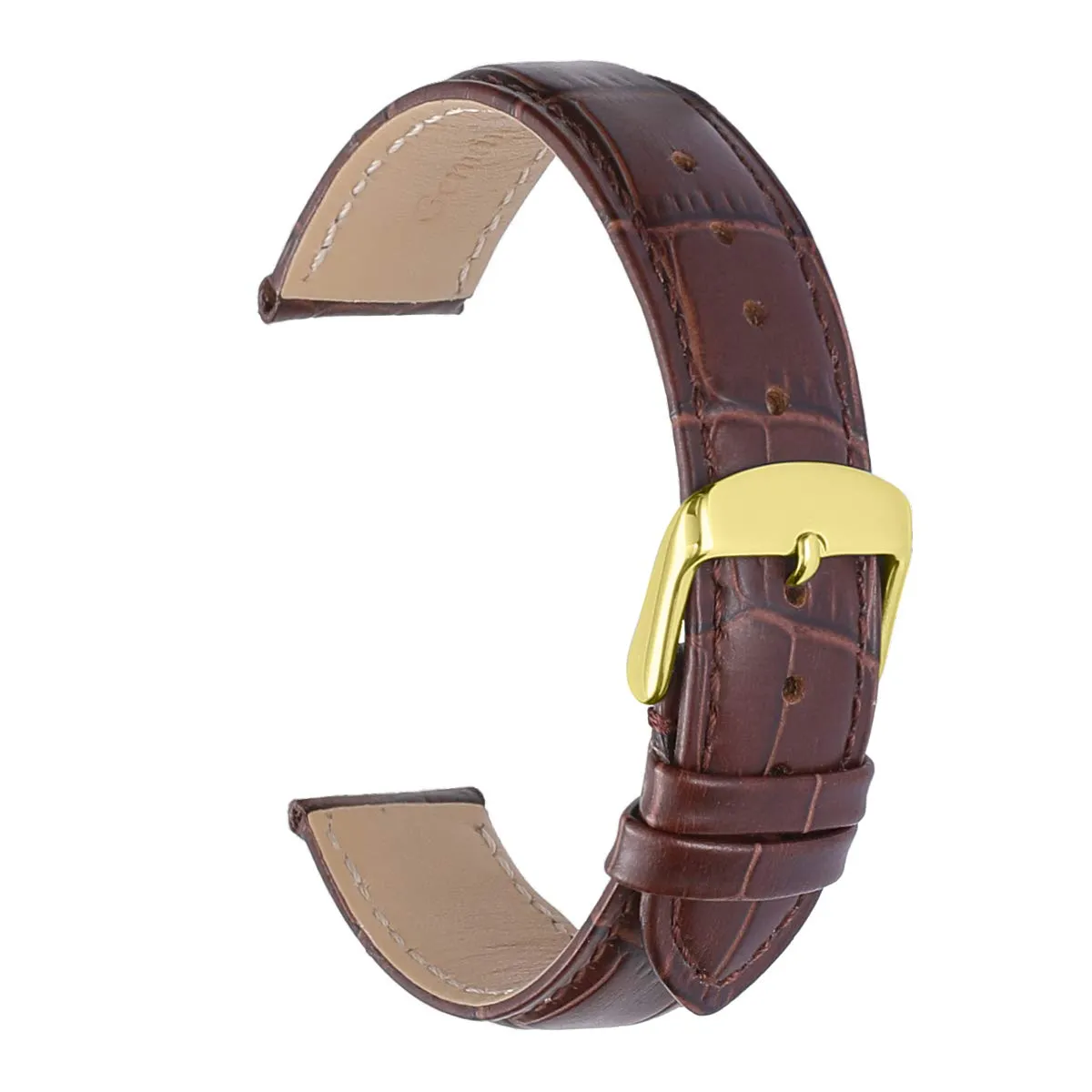iStrap Cinturino in Pelle Motivo Coccodrillo per Orologio 18mm - Marrone - immagine 2
