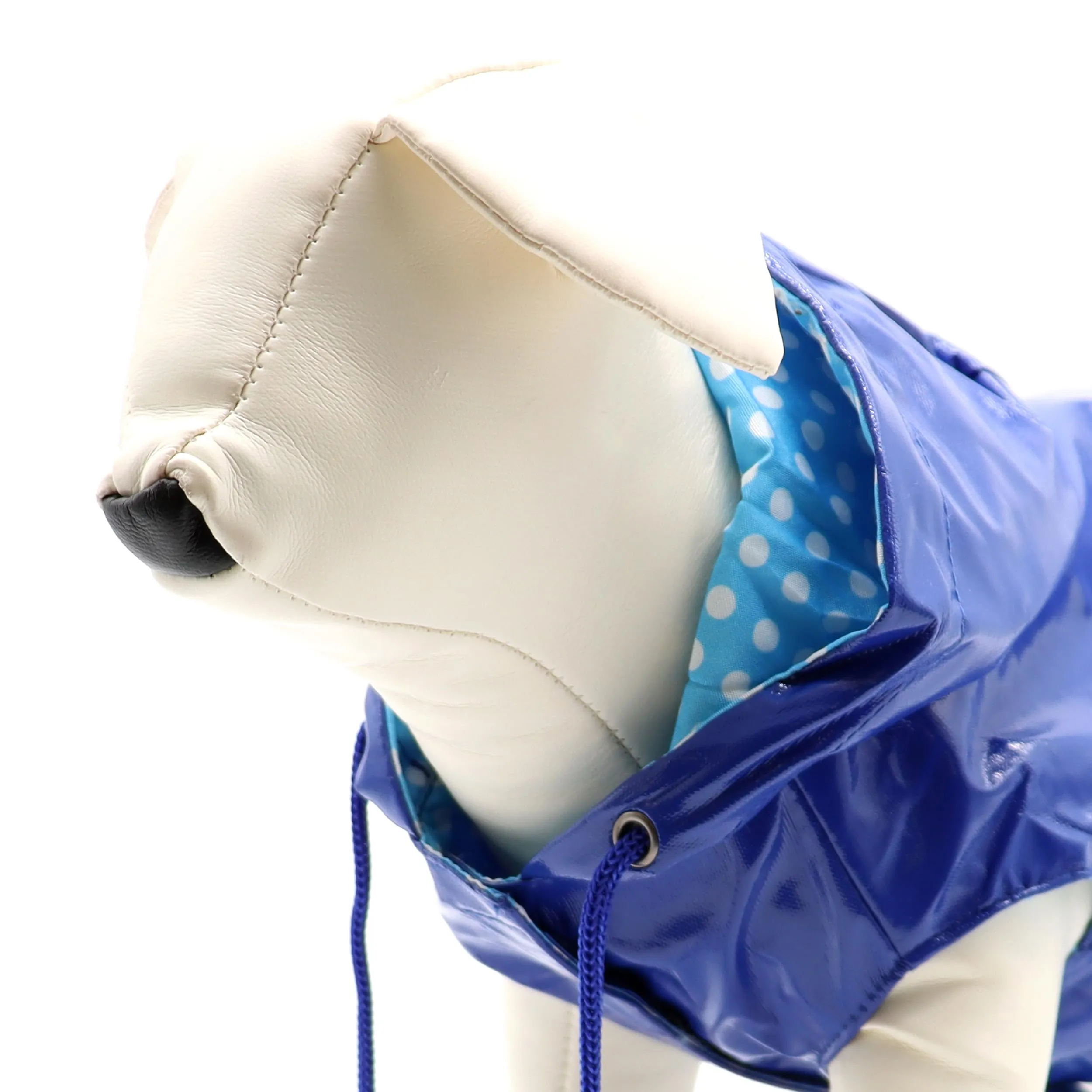 Croci Raindrop Impermeabile per cani, cappotto antivento con cappuccio e foro per guinzaglio, Blu, 35 cm - immagine 6