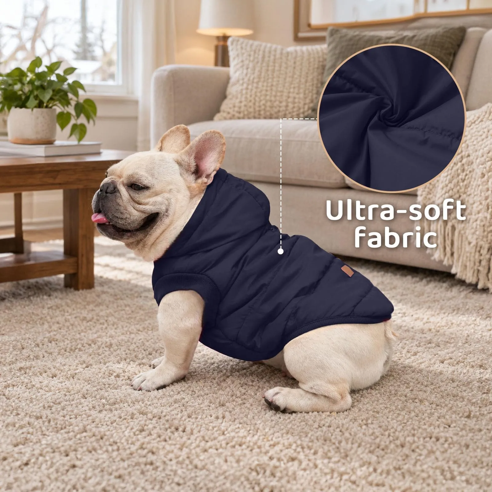 JoyDaog Cappottino Invernale per Cani con Cappuccio, Foderato in Pile, Blu XXL - immagine 7