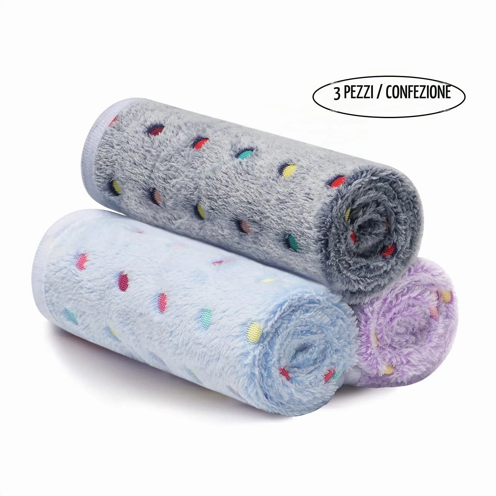 luciphia Coperta per Cane e Gatto in Flanella, 3 Pezzi, Punto, Small (60 x 40cm) - immagine 5