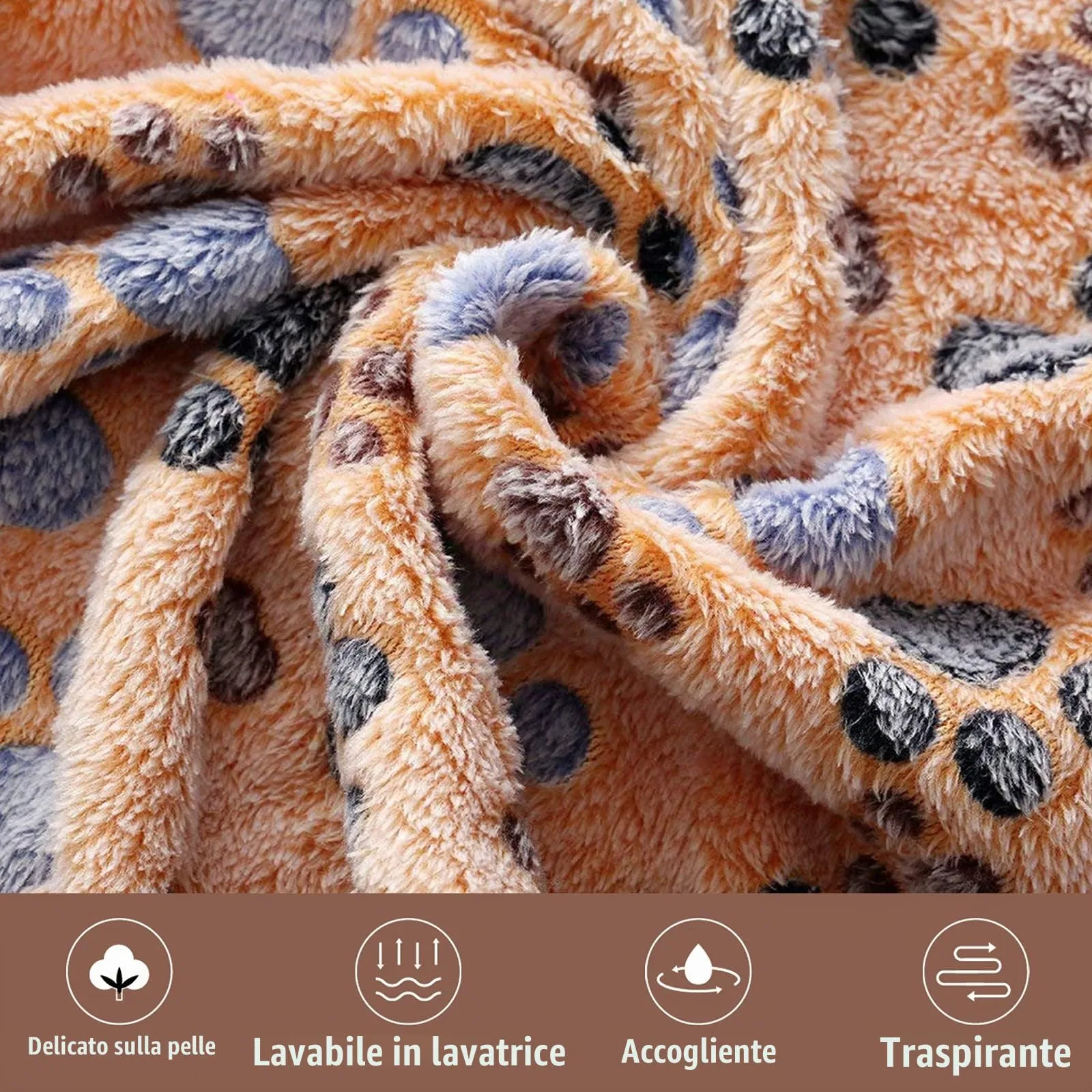 luciphia Coperta per Cane e Gatto in Flanella, Zampa, Large (104 x 76cm), 3 Pezzi - immagine 2