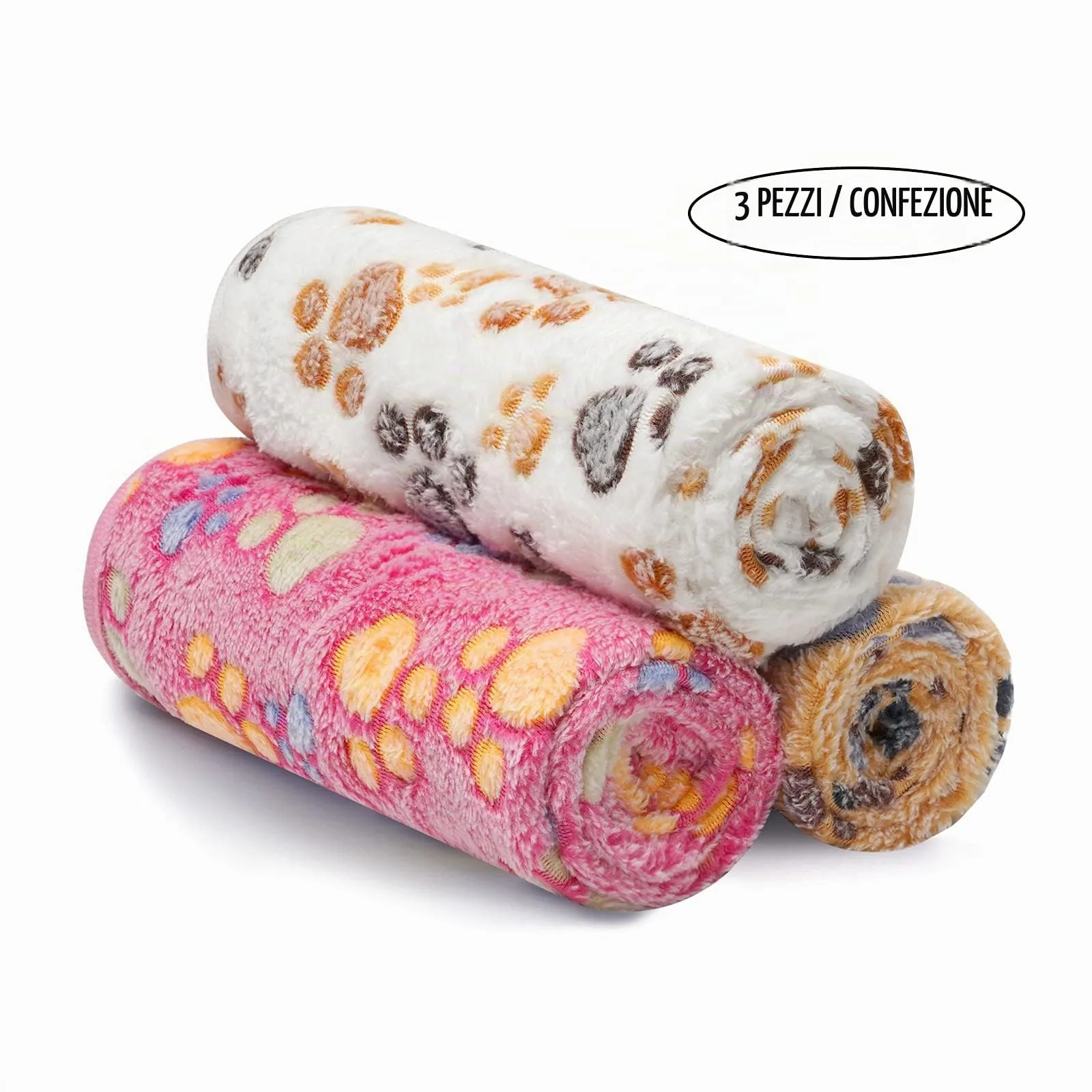 luciphia Coperta per Cane e Gatto in Flanella, Zampa, Large (104 x 76cm), 3 Pezzi - immagine 5