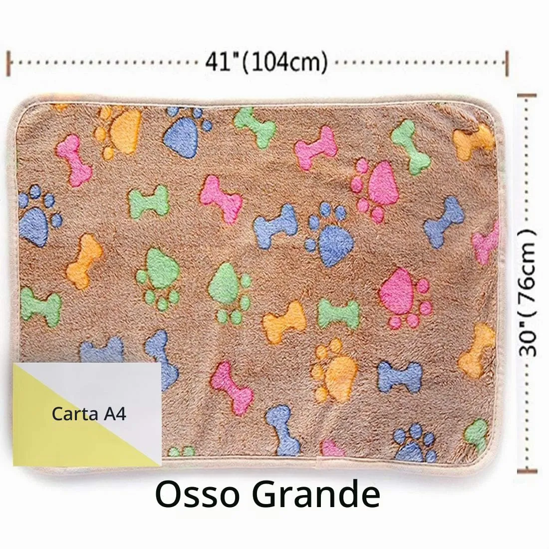 luciphia Coperta per Cane e Gatto in Flanella, Osso, Large (104 x 76cm), 3 Pezzi - immagine 7
