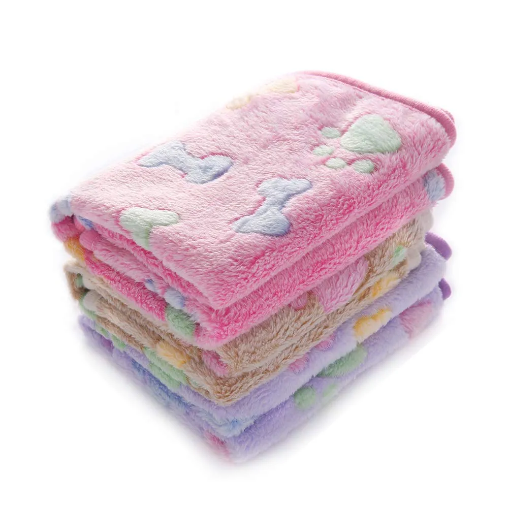 luciphia Coperta per Cane e Gatto in Flanella, Osso, Medium (76 x 52cm), 3 Pezzi - immagine 1