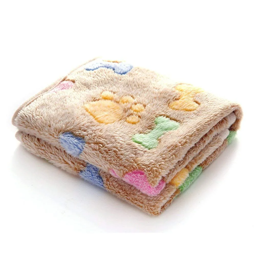 luciphia Coperta per Cane e Gatto in Flanella, Osso, Medium (76 x 52cm), 3 Pezzi - immagine 3