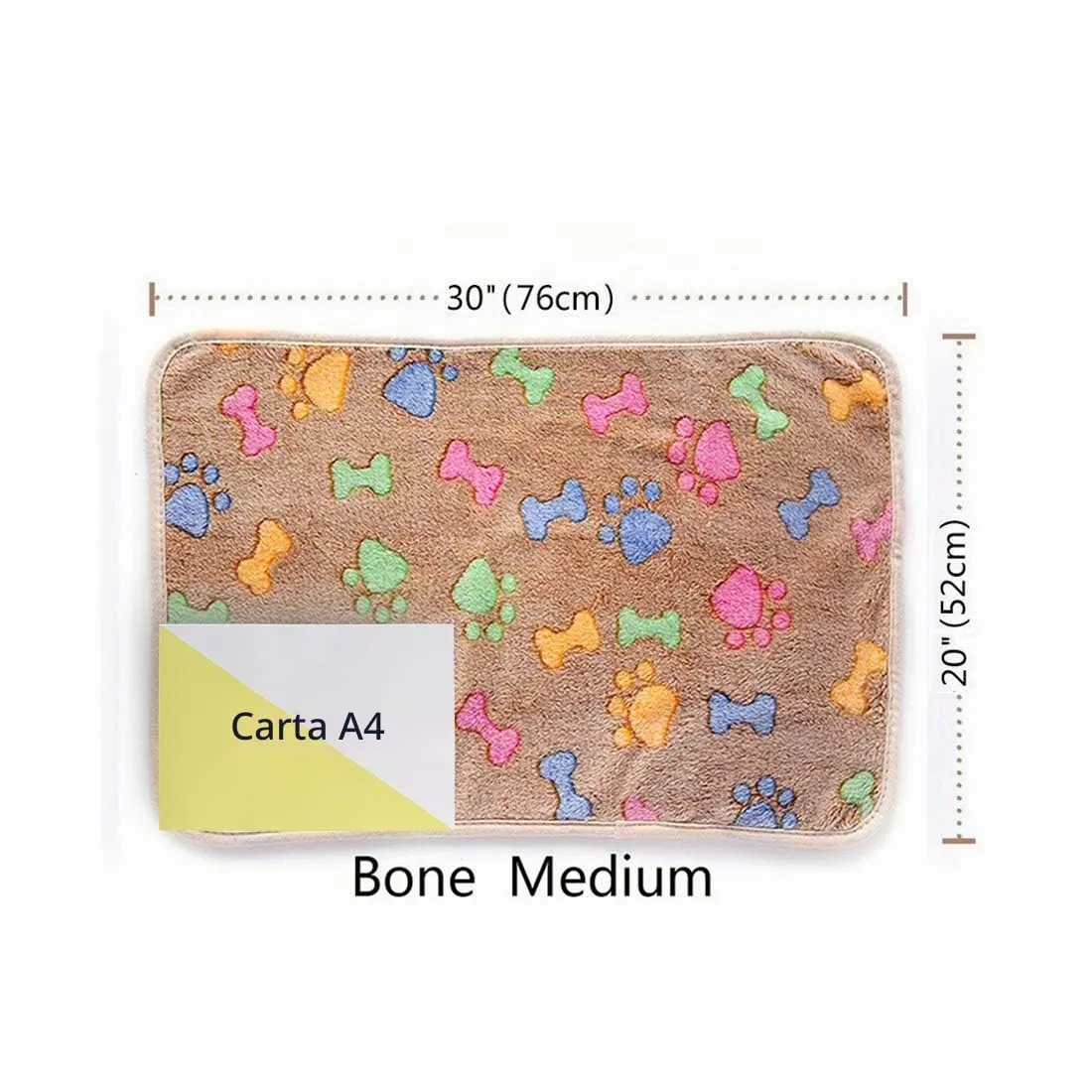 luciphia Coperta per Cane e Gatto in Flanella, Osso, Medium (76 x 52cm), 3 Pezzi - immagine 4