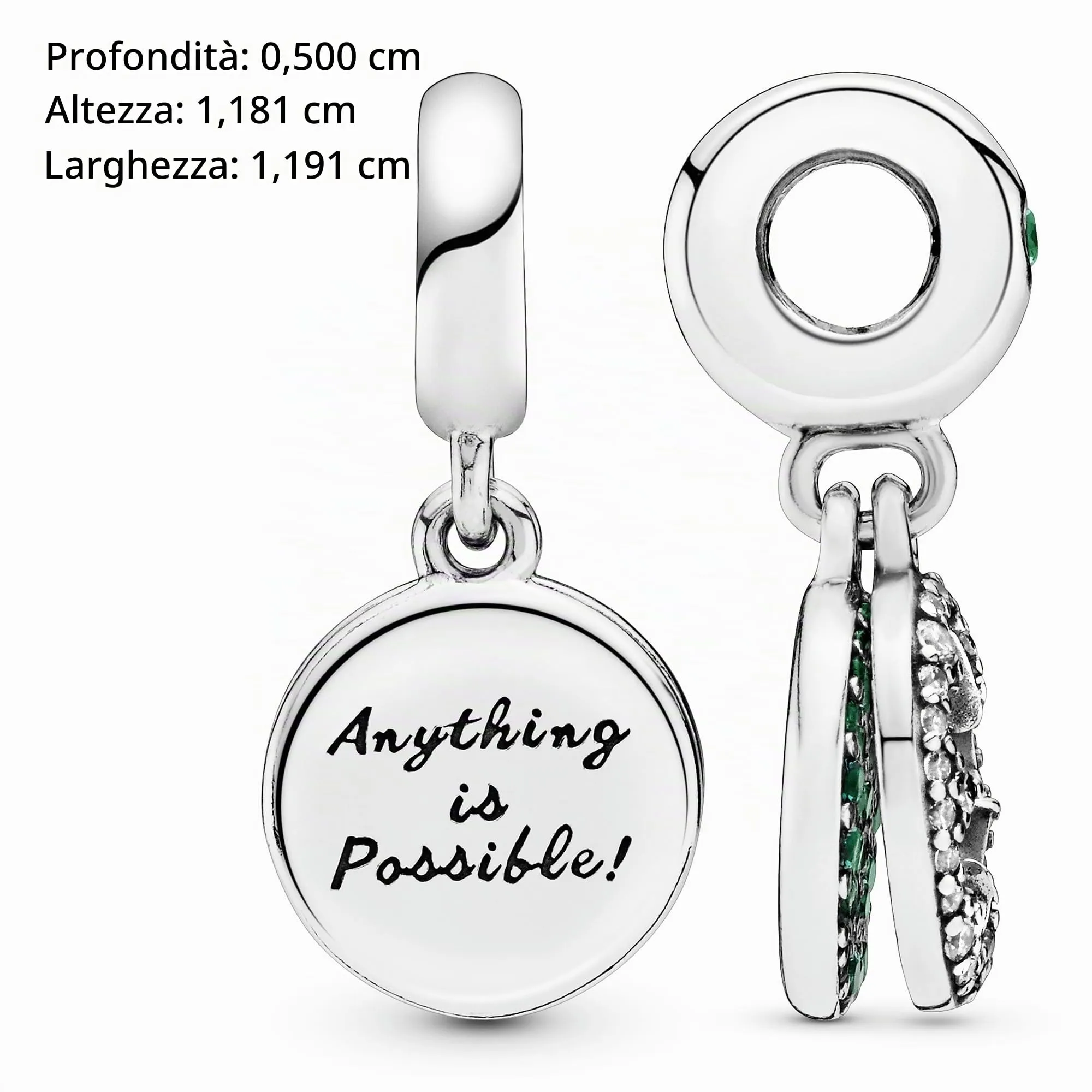 Pandora Pendente Trifoglio in Argento con Cristallo Verde Reale, Verde Acqua e Zirconia Cubica Trasparente - immagine 6
