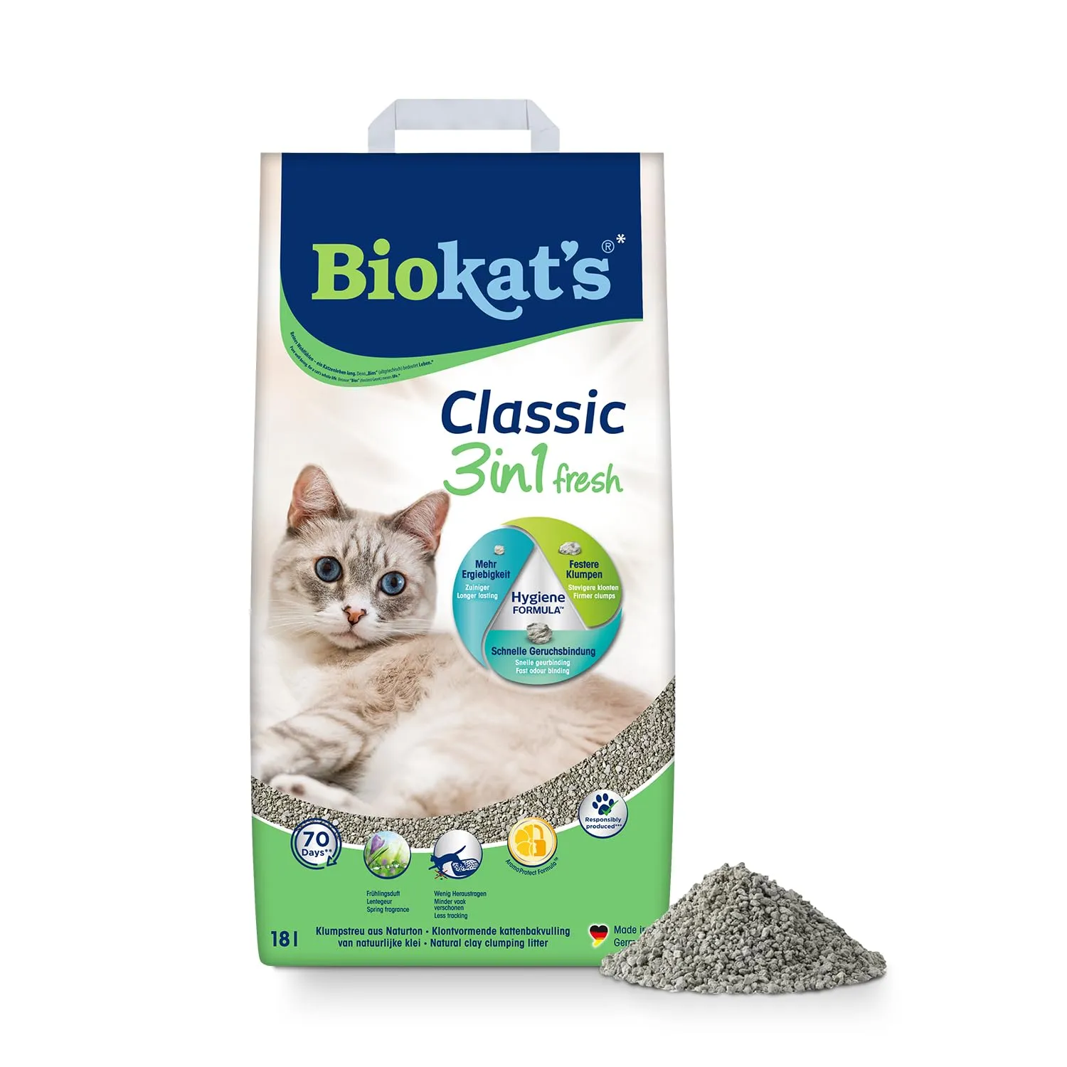 Biokat's Classic Fresh 3in1 Katzenstreu mit Frühlings-Duft, 18 L - immagine 1