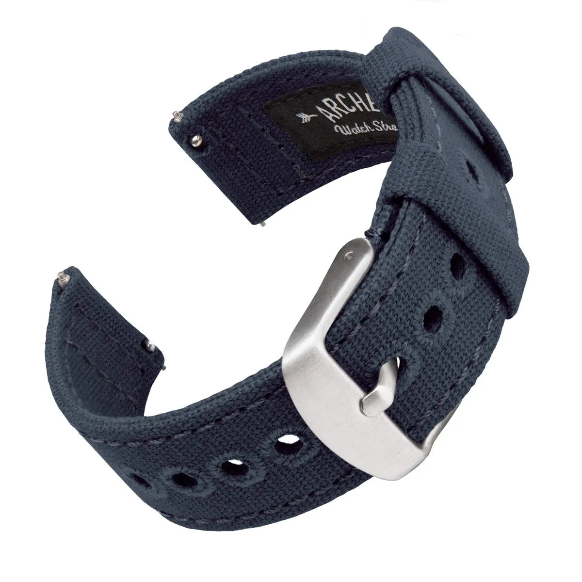 Archer Watch Straps Cinturini per Orologio in Tela a Sgancio Rapido, Navy Blu, 18mm - immagine 1