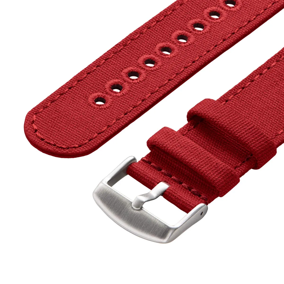 Archer Watch Straps Cinturini per Orologio in Tela a Sgancio Rapido, Rosso Carminio, 22mm - immagine 4