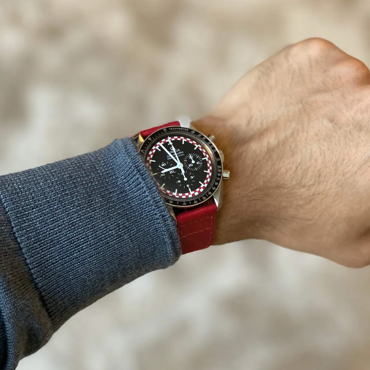 Archer Watch Straps Cinturini per Orologio in Tela a Sgancio Rapido, Rosso Carminio, 18mm - immagine 2