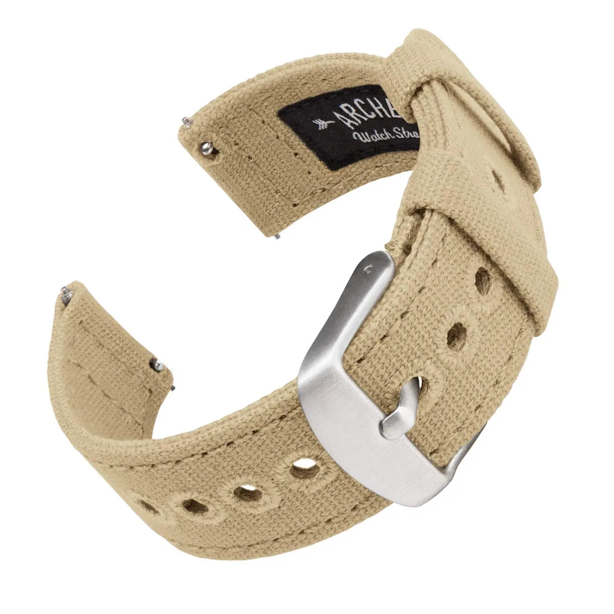 Archer Watch Straps Cinturino in Tela a Sgancio Rapido, Sabbia, 18mm - immagine 1