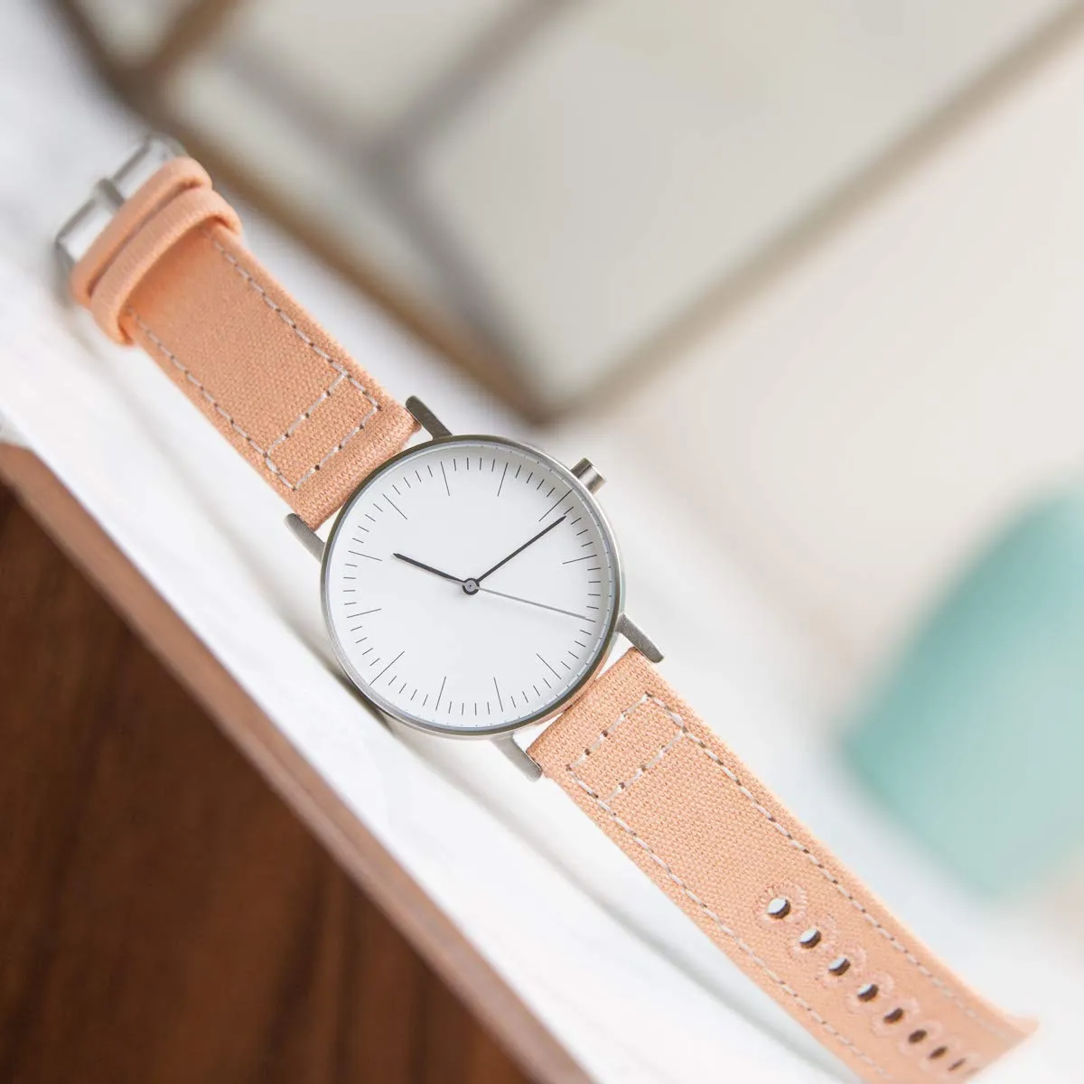 Archer Watch Straps Cinturini per Orologio in Tela a Sgancio Rapido, Rosa Corallo, 22mm - immagine 3