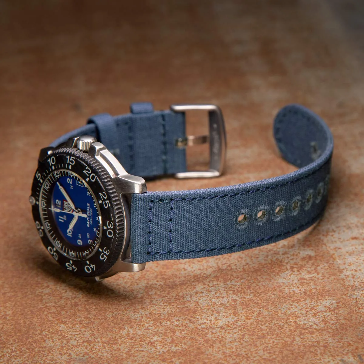 Archer Watch Straps Cinturini per Orologio in Tela a Sgancio Rapido, Blu Indaco, 22mm - immagine 2